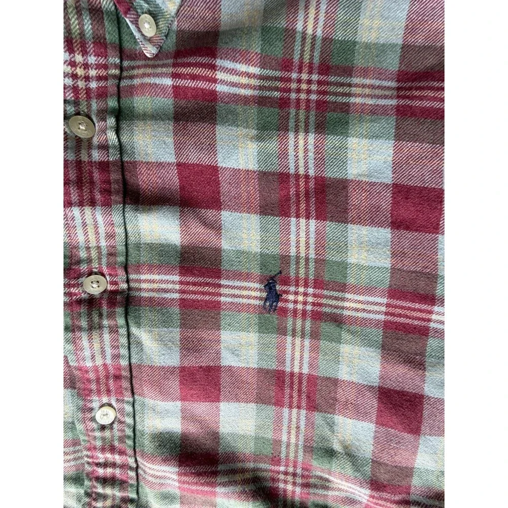 Ralph Lauren Golf Tilden Mens XL Plaid Button Down Shirt Long Sleeve Pony Logo